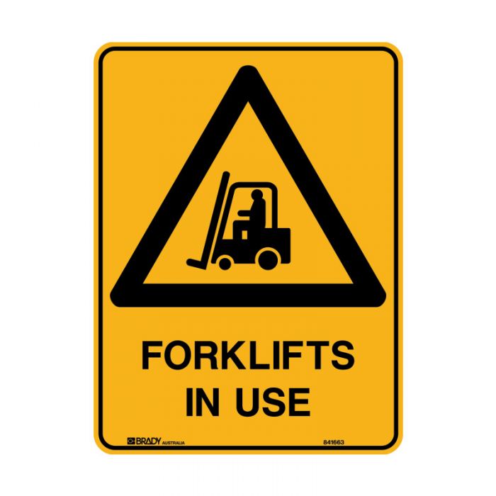 832082 Warning Sign - Forklifts In Use 