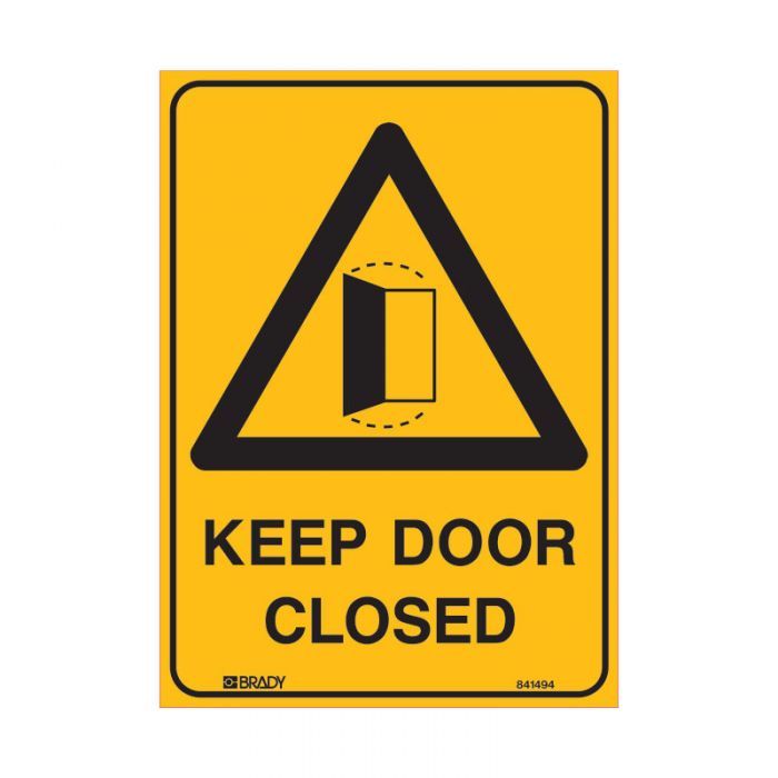 832090 Warning Sign - Keep Door Closed 