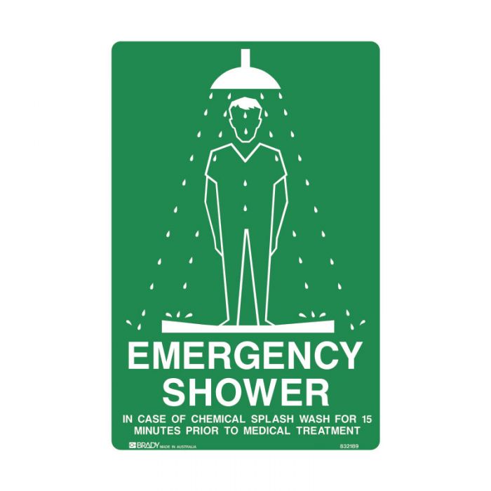 832188 Emergency Information Sign - Emergency Shower.. 