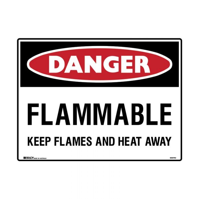 832232 Danger Sign - Flammable Keep Flames And Heat Away 
