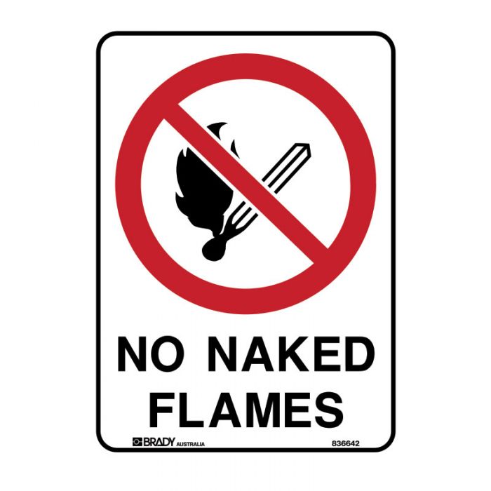 832337 Prohibition Sign - No Naked Flames 