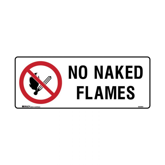 832363 Prohibition Sign - No Naked Flames 