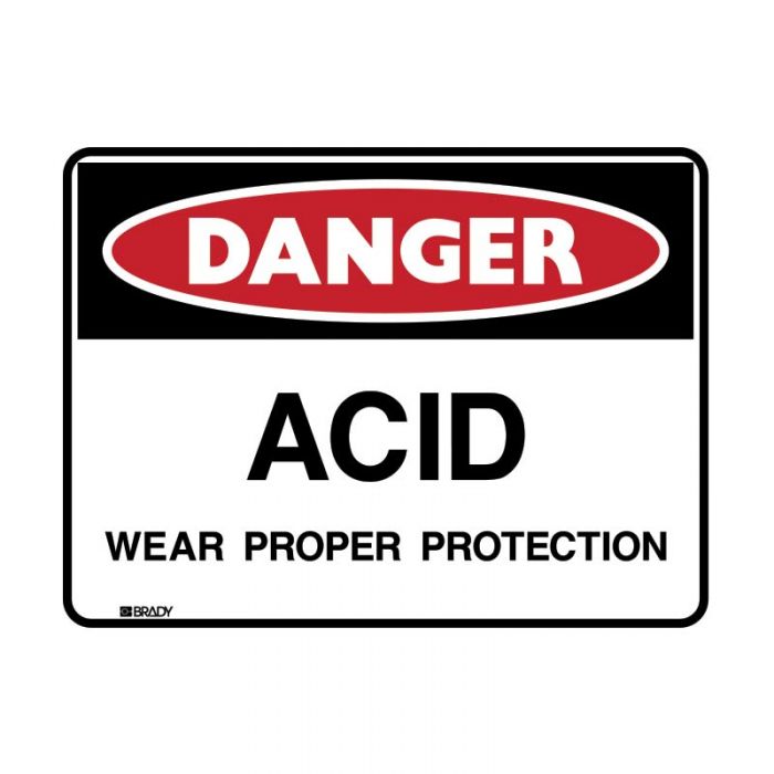 832384 Danger Sign - Acid Wear Proper Protection 