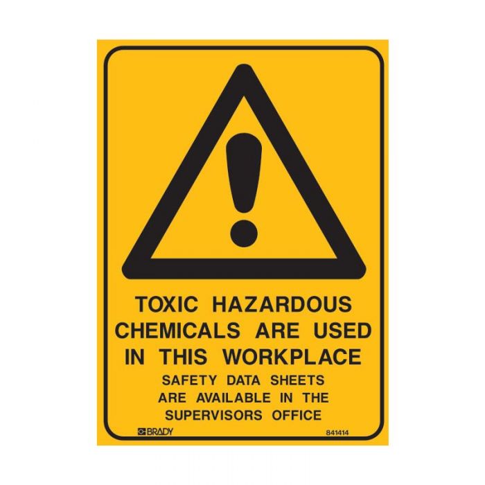 832559 Warning Sign - Toxic-Hazardous Chemicals Are Used In This Workplace 