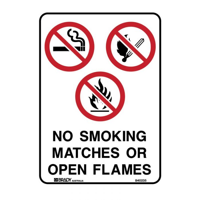 832628 Prohibition Sign - No Smoking Matches Or Open Flames 