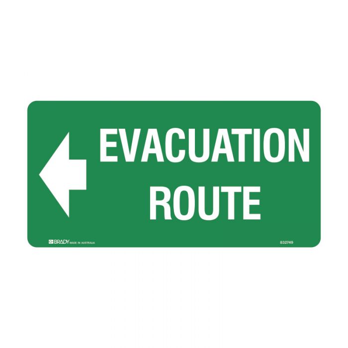 832749 Exit Sign - Evacuation Route Arrow Left 