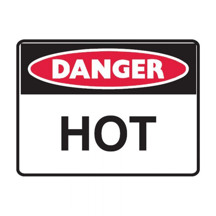 833293 Small Stick On Labels - Danger Hot 