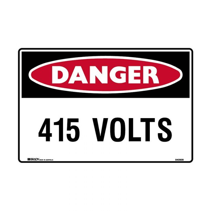 833342 Small Stick On Labels - Danger 415 Volts 