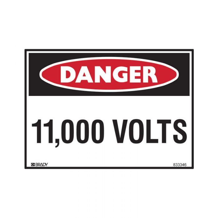 833346 Small Stick On Labels - Danger 11000 Volts 