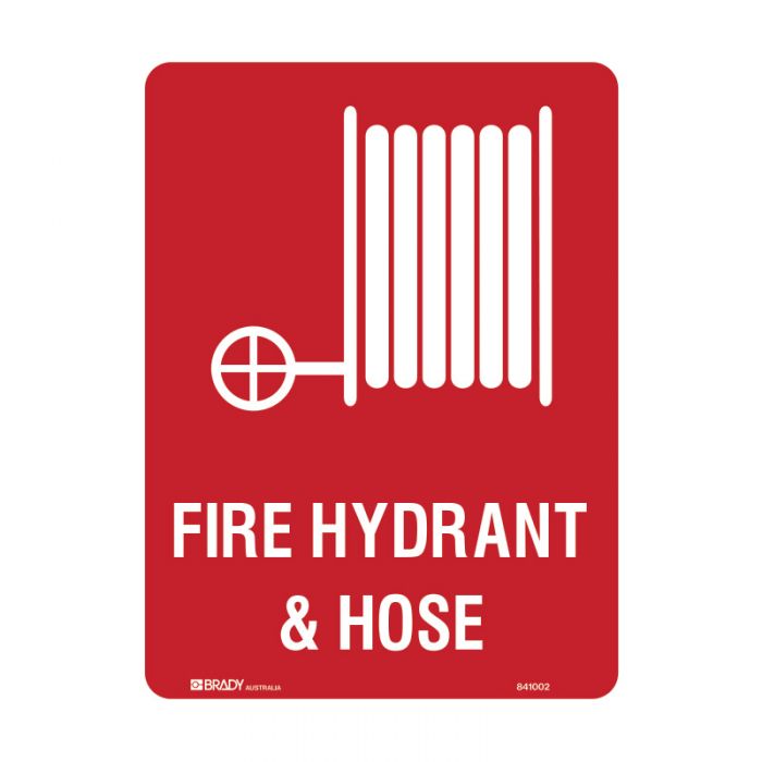 833478 Fire Equipment Sign - Fire Hydrant And Hose 