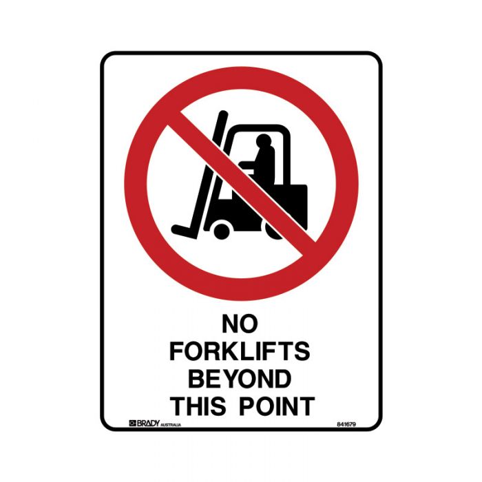 833858 Forklift Safety Sign - No Forklifts Beyond This Point 