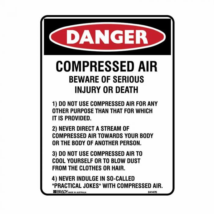 834033 Danger Sign - Compressed Air 
