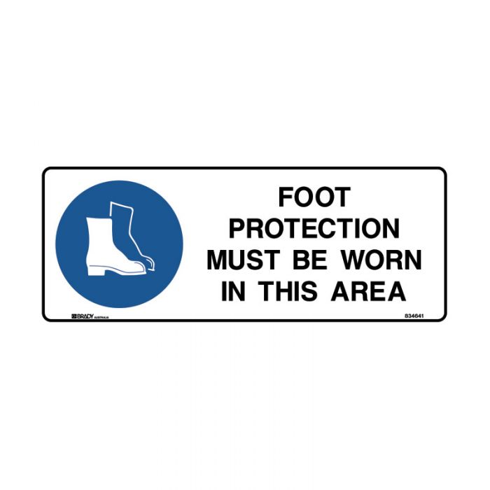 834641 Mandatory Sign - Foot Protection Must Be worn In This Area 