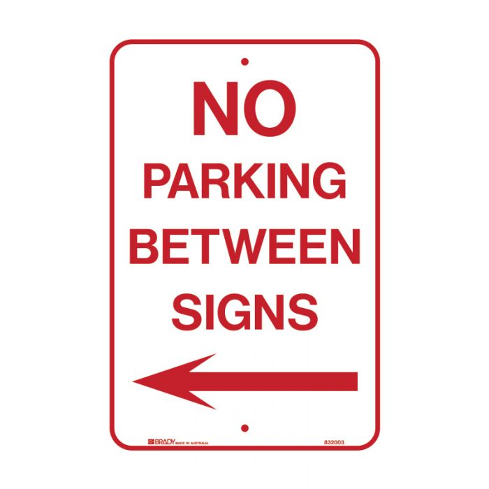 834699 Parking & No Parking Sign - No Parking Between Signs Arrow Left 