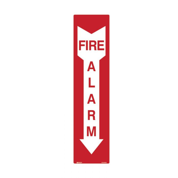 834986 Fire Equipment Sign - Fire Alarm Arrow Down 
