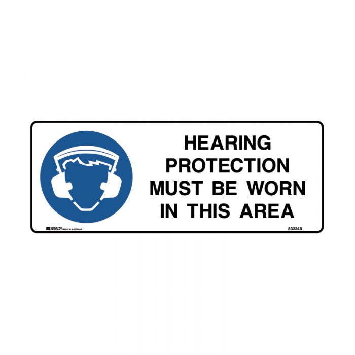 835052 Mandatory Sign - Hearing Protection Must Be Worn In This Area 