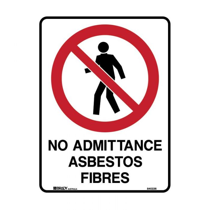 835097 Prohibition Sign - No Admittance Asbestos Fibres 