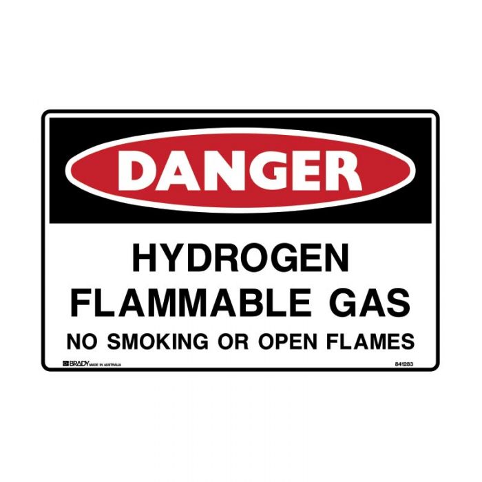 835158 Danger Sign - Hydrogen Flammable Gas No Smoking Or Open Flames 