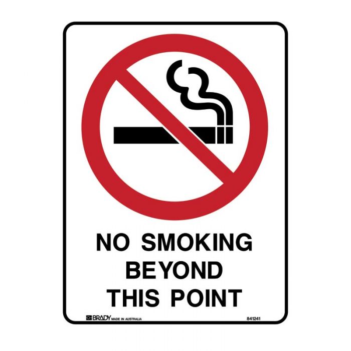Prohibition Sign - No Smoking Beyond This Point (Polypropylene) H450mm x W300mm