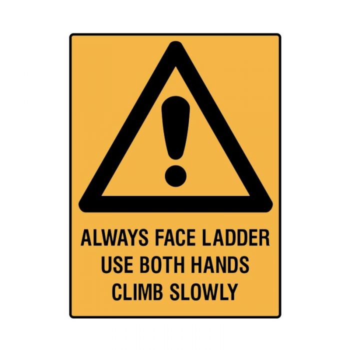 835391 Warning Sign - Always Face Ladder Use Both Hands Climb Slowly 