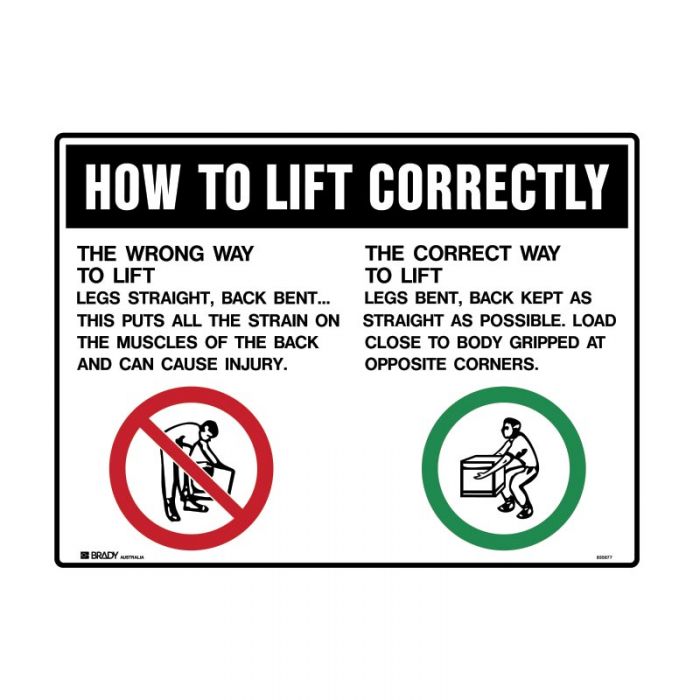 835677 Warehouse-Loading Dock Sign - How To Lift Correctly 