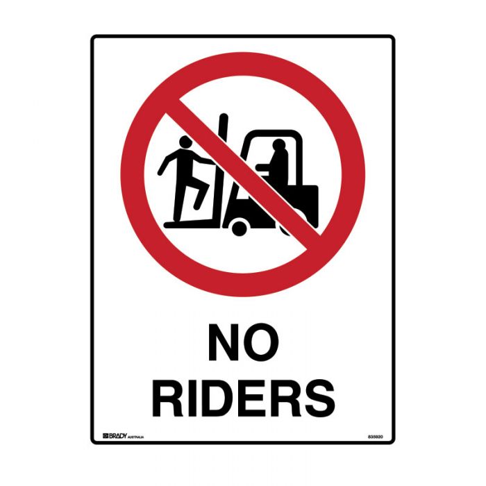 835920 Prohibition Sign - No Riders 