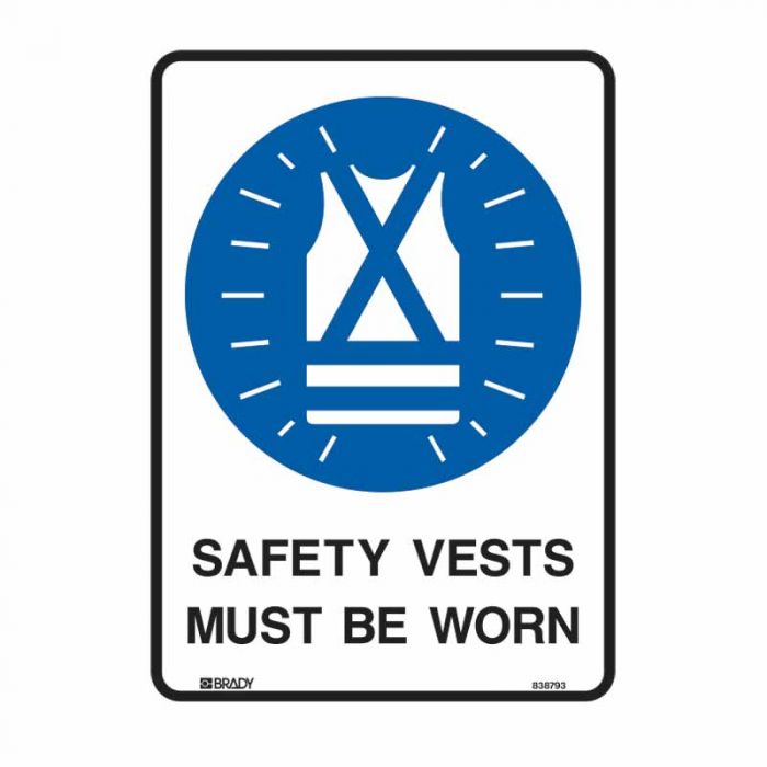 838793 Building & Construction Sign - Safety Vest Must Be Worn 
