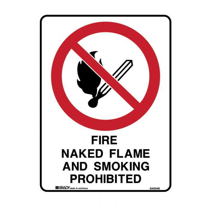 840049 Prohibition Sign - Fire Naked Flame And Smoking Prohibited 