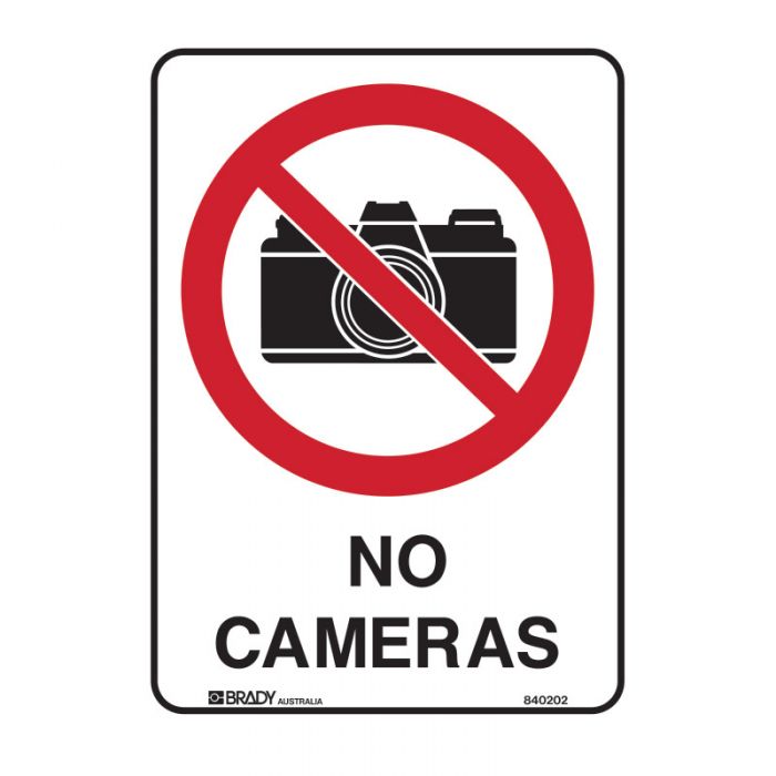 840175 Prohibition Sign - No Cameras 
