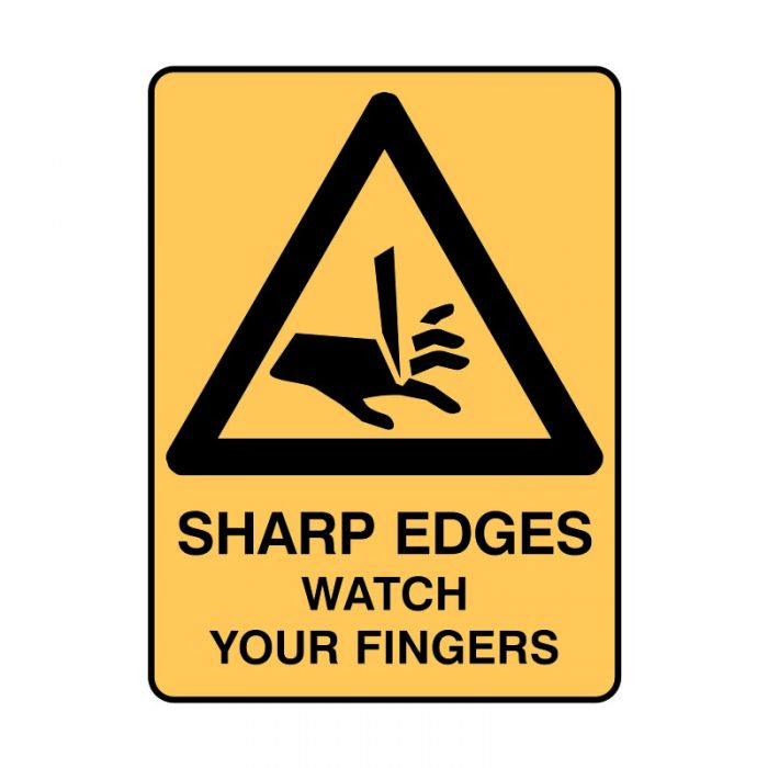 840378 Warning Sign - Sharp Edges Watch Your Fingers 