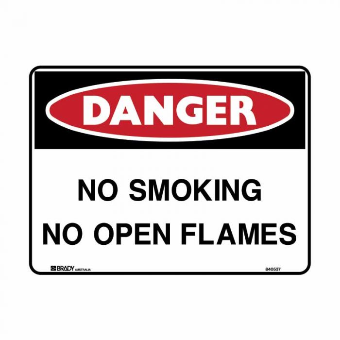 840537 Danger Sign - No Smoking No Open Flames 
