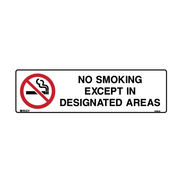 840651 Prohibition Sign - No Smoking Except in Designated Areas 