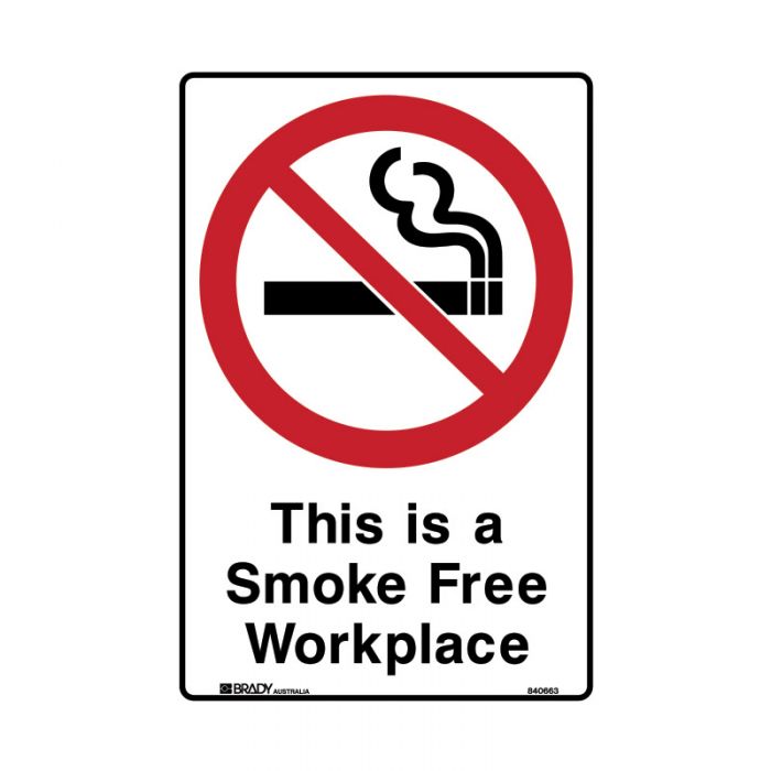 840660 Prohibition Sign - This Is A Smoke Free Workplace 
