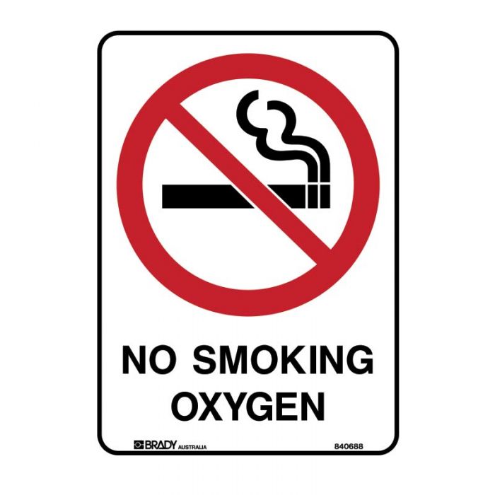 840683 Prohibition Sign - No Smoking Oxygen 