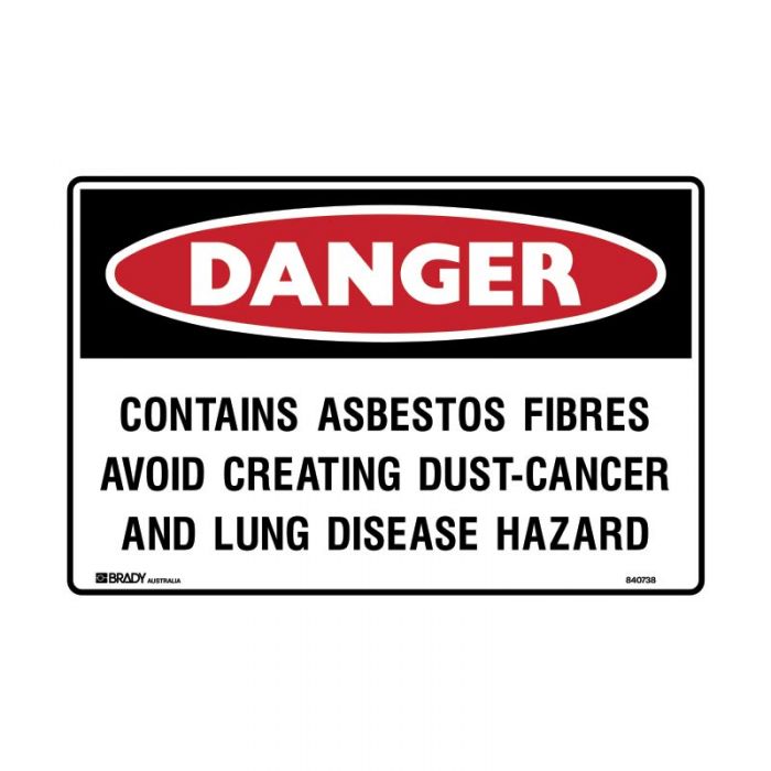 840737 Danger Sign - Contains Asbestos Fibres 
