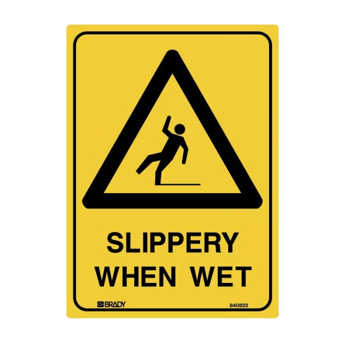 840822 Warning Sign - Slippery When Wet 