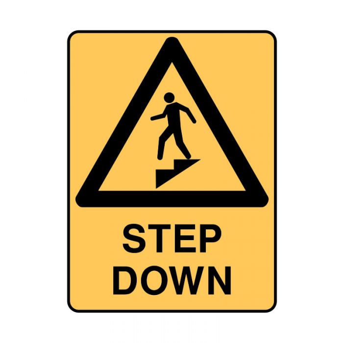 840833 Warning Sign - Step Down 