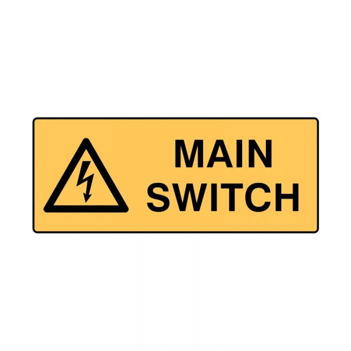840938 Warning Sign - Main Switch 