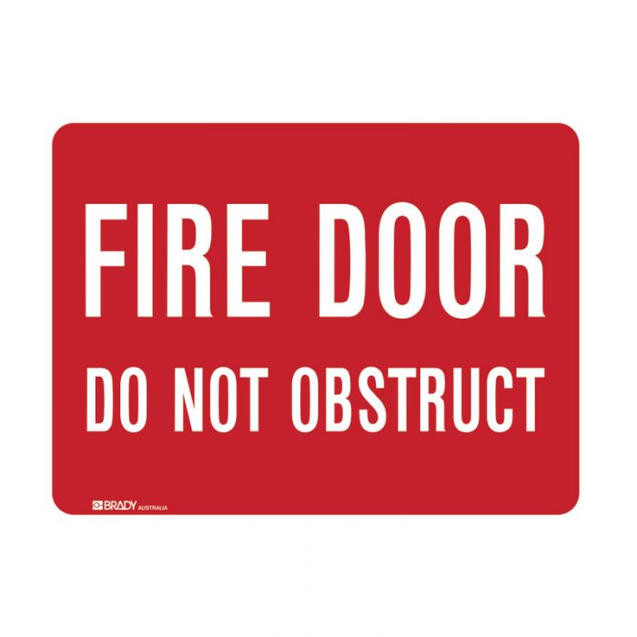 840989 Fire Equipment Sign - Fire Door Do Not Obstruct 