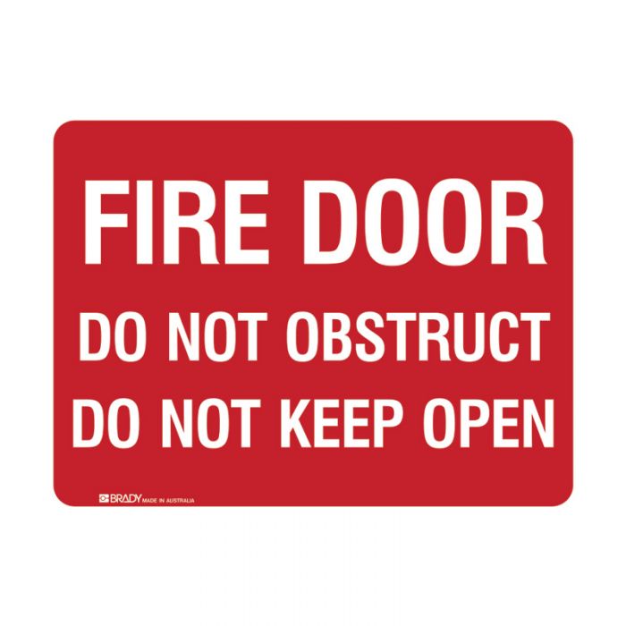 840992 Fire Equipment Sign - Fire Door Do Not Obstruct Do Not Keep Open 