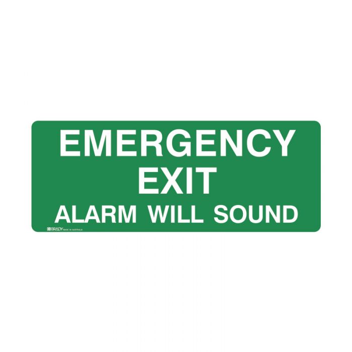 841149 Exit Sign - Emergency Exit Alarm Will Sound 
