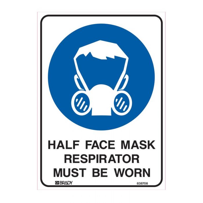 841225 Mandatory Sign - Half Face Mask Respirator Must Be Worn 