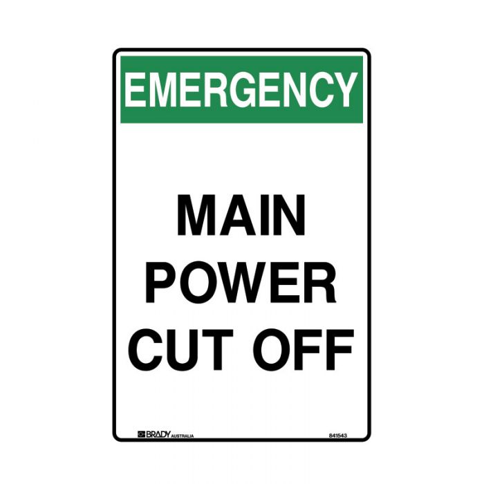 Mining Site Sign - Emergency Main Power Cut Off  