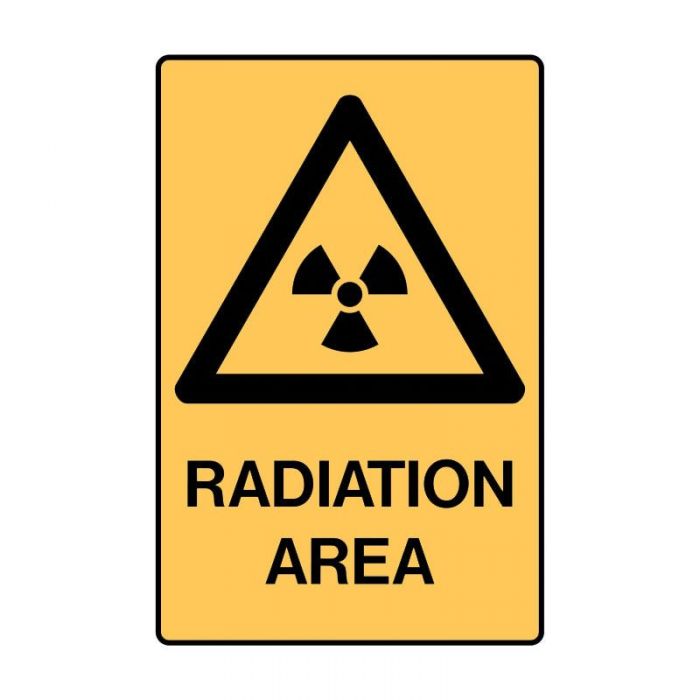 Warning Sign - Radiation Area (Polypropylene) 225mm (W) x 300mm (H)