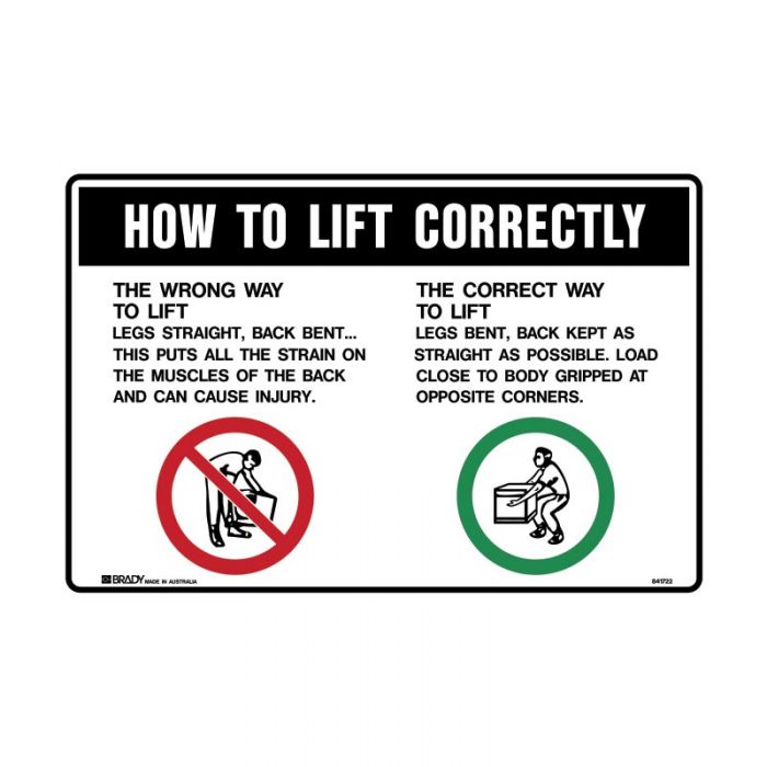 841722 Warehouse-Loading Dock Sign - How To Lift Correctly 
