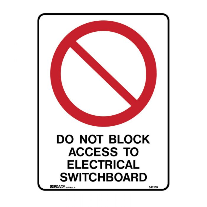 842159 Prohibition Sign - Do Not Block Access To Switchboard 