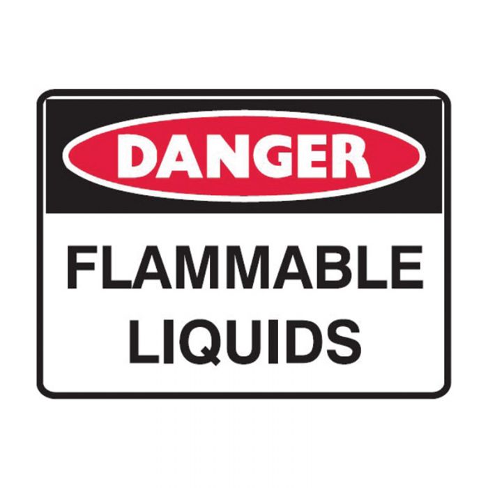 842529 Small Stick On Labels - Danger Flammable Liquids 