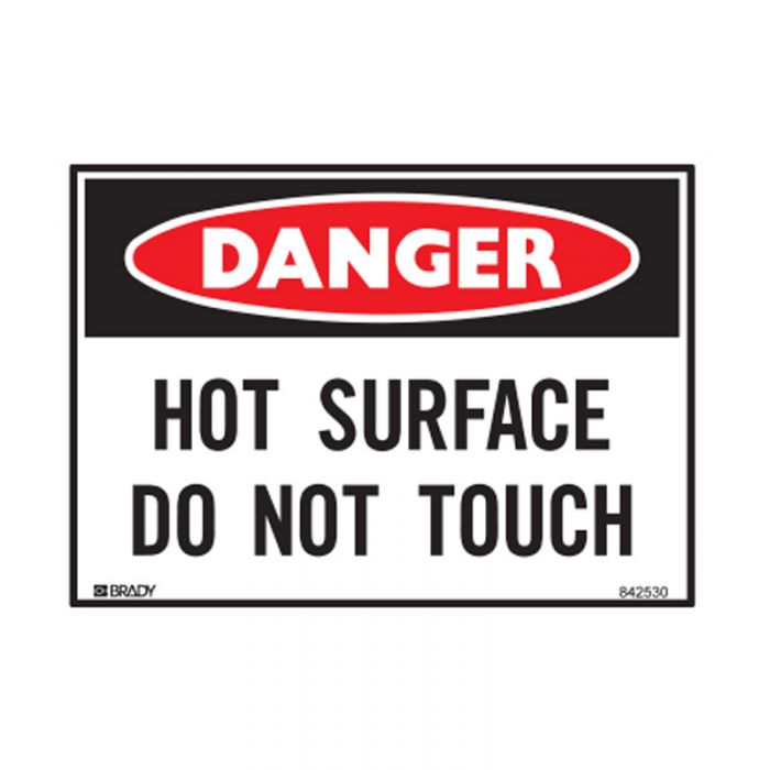 842530 Small Stick On Labels - Danger Hot Surface Do Not Touch 