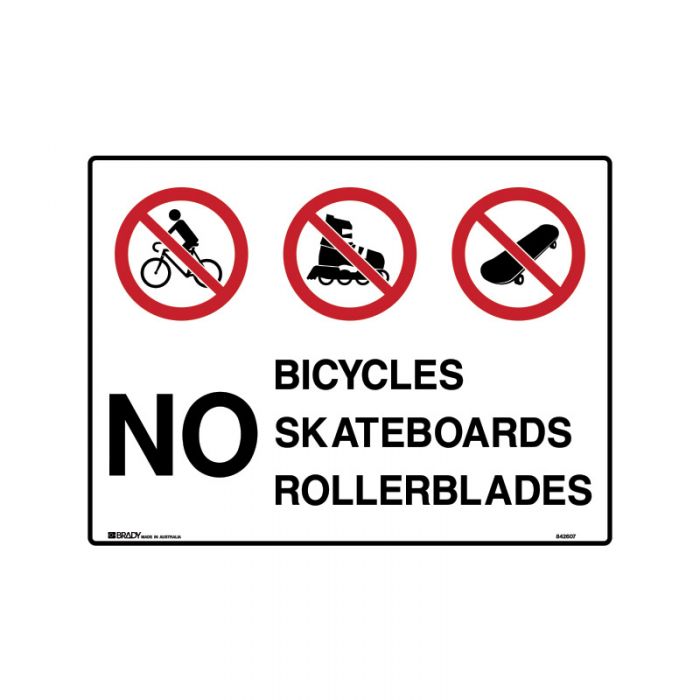 842607 Park Sign - No Bicycles Skateboards Rolllerblades 