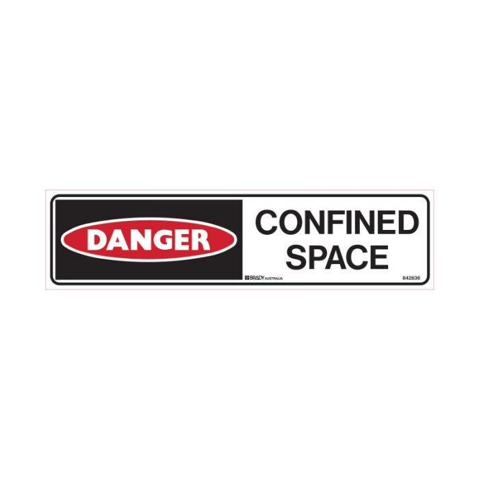 842836 Entry & Overhead Sign - Danger Confined Space 